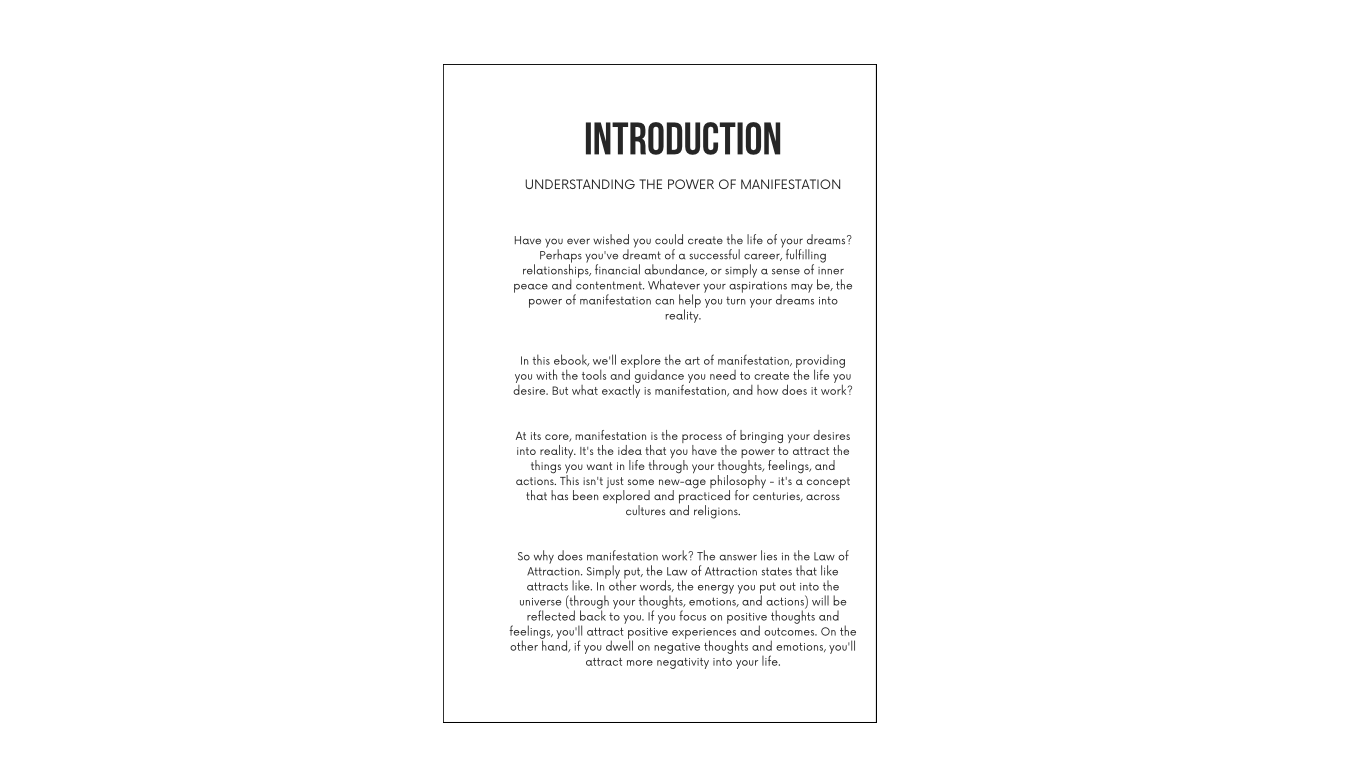 Manifesting Your Dream Life E~ book ( 37 pages )