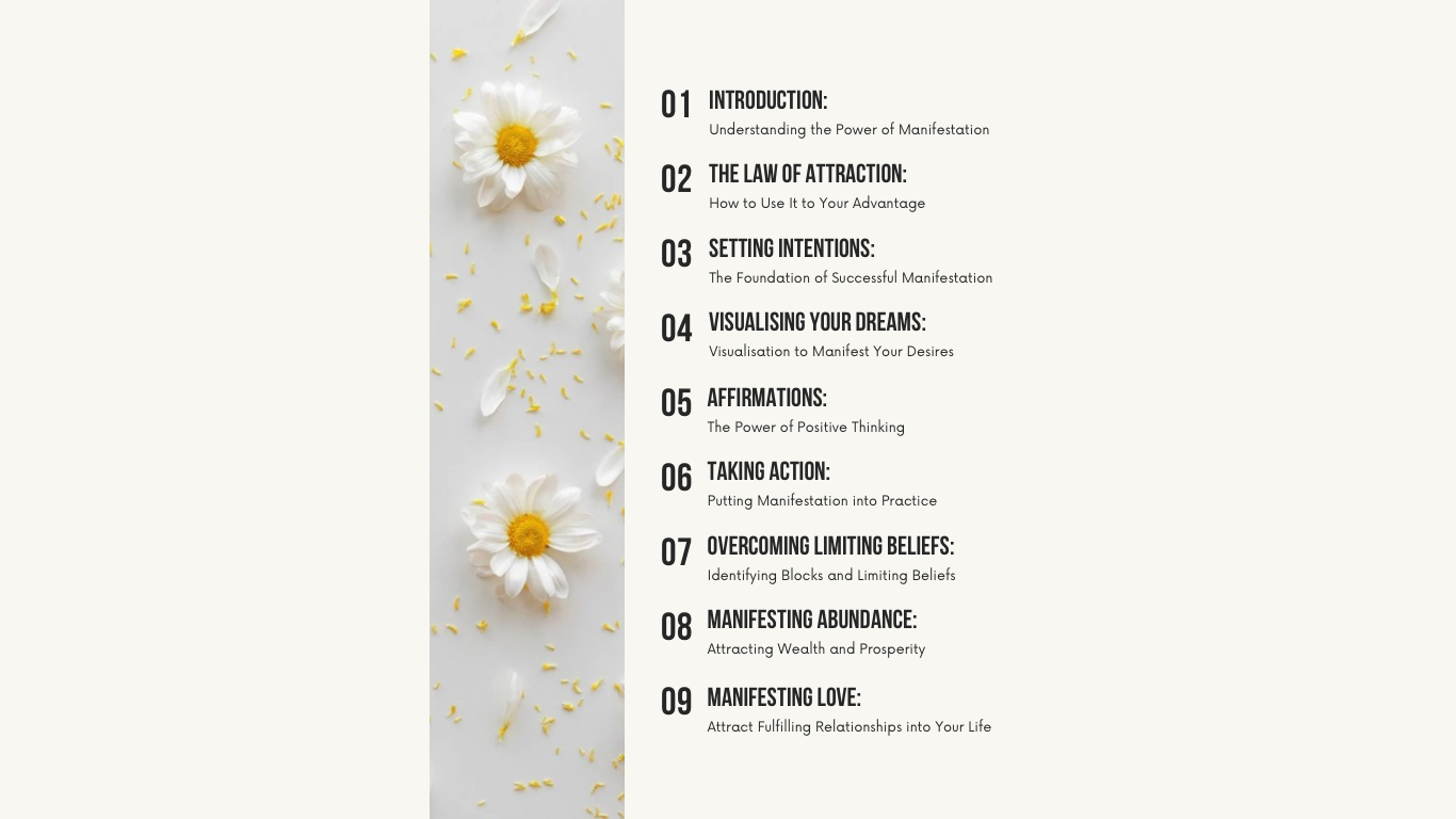 Manifesting Your Dream Life E~ book ( 37 pages )